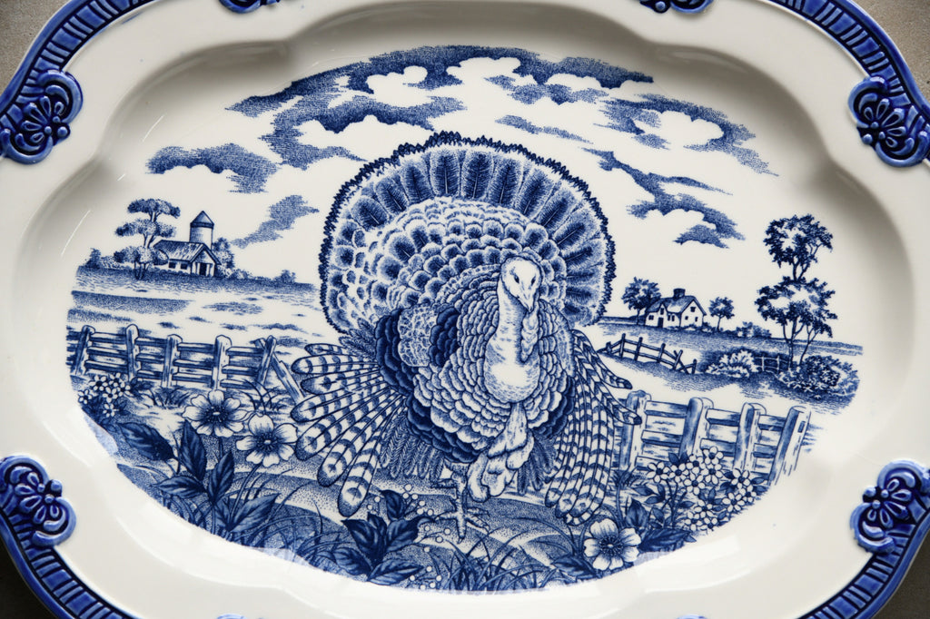 Blue & White Turkey Platter
