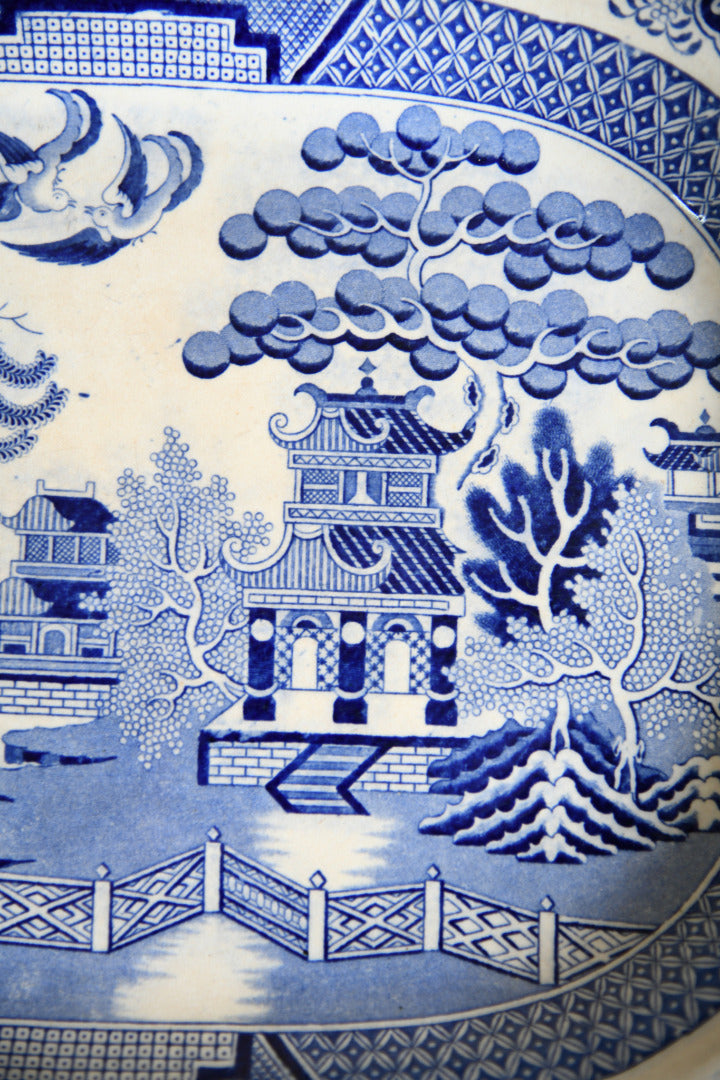 Blue & White Willow Pattern Plate Platter