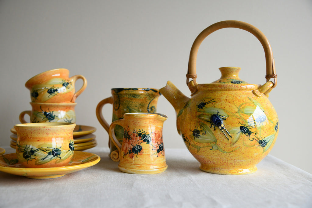 Studio Pottery Beetle Tea Set