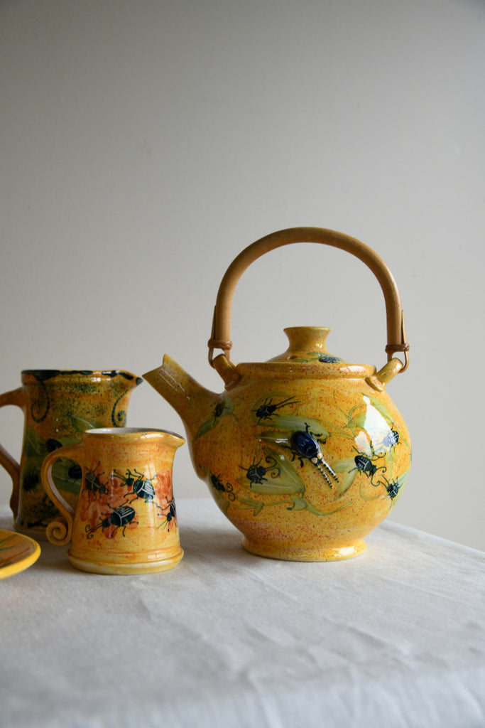 Studio Pottery Beetle Tea Set