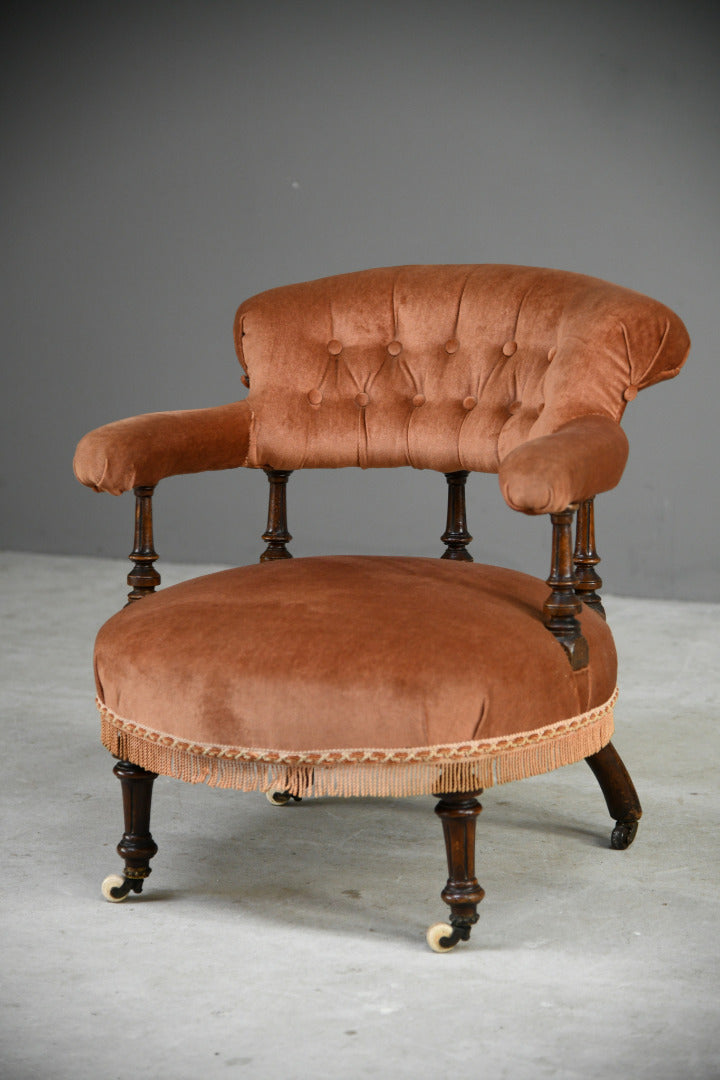 Antique Victorian Upholstered Tub Chair