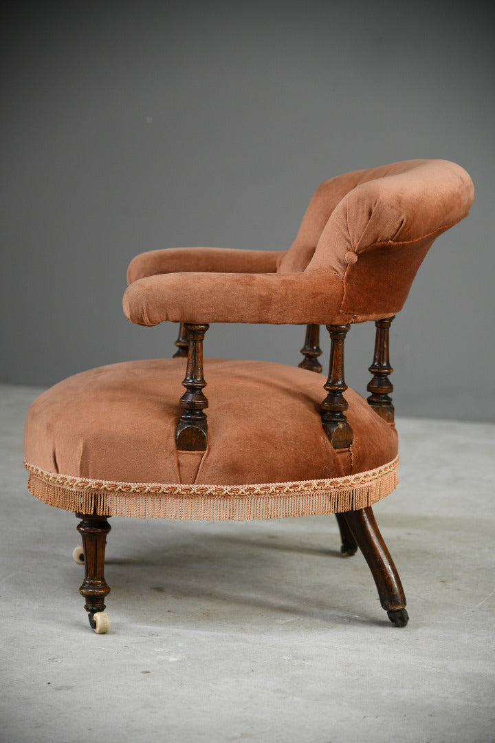Antique Victorian Upholstered Tub Chair