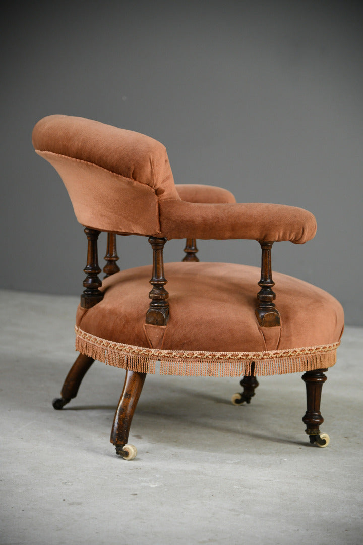 Antique Victorian Upholstered Tub Chair