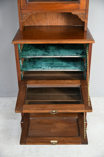 Mahogany Large Glazed Music Cabinet