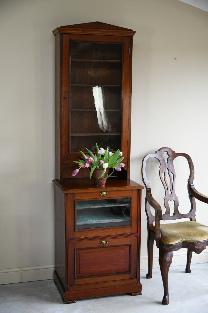 Mahogany Large Glazed Music Cabinet