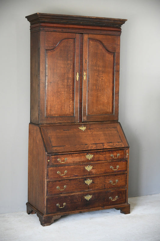 Georgian Oak Bureau Bookcase