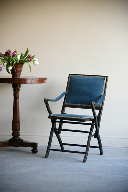 Antique Vintage Ebonised Folding Chair