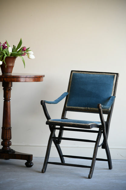 Antique Vintage Ebonised Folding Chair