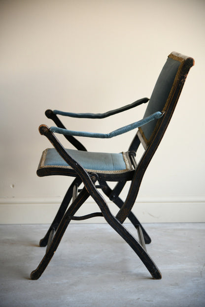 Antique Vintage Ebonised Folding Chair