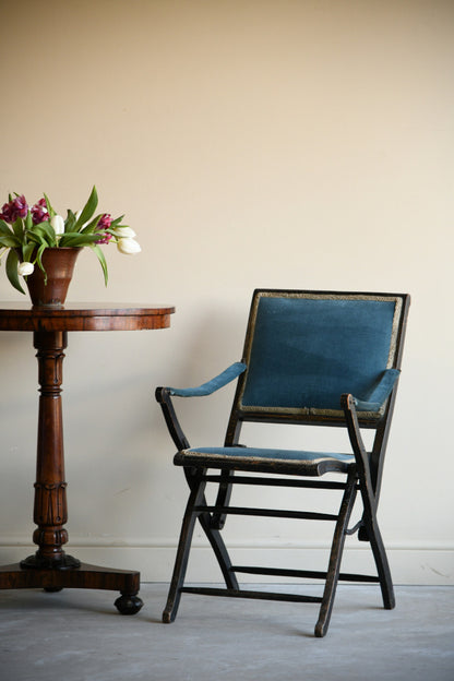 Antique Vintage Ebonised Folding Chair