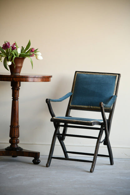 Antique Vintage Ebonised Folding Chair