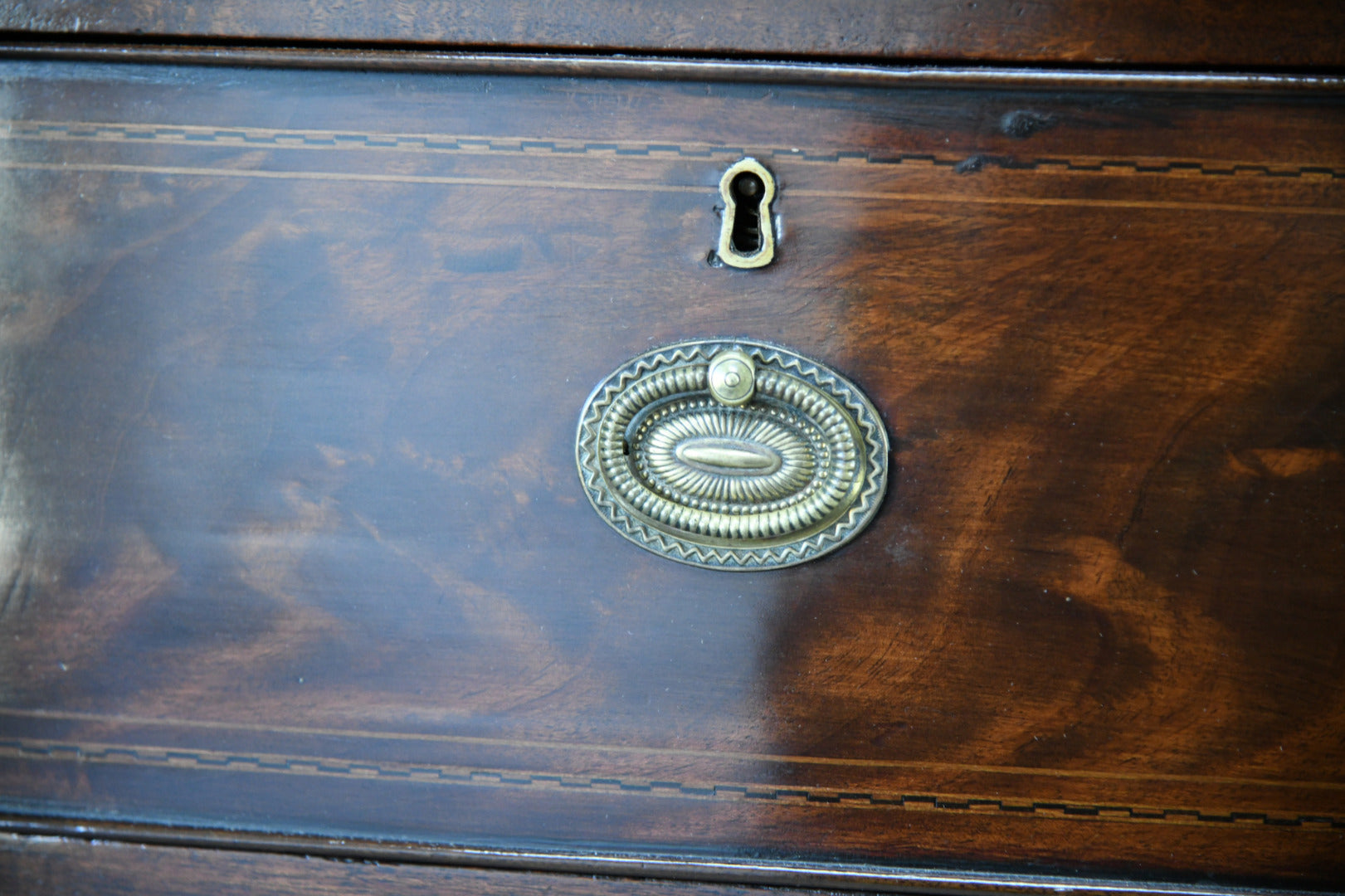 Antique Mahogany Bow Front Cabinet