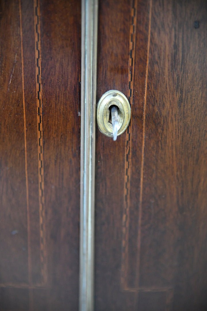 Antique Mahogany Bow Front Cabinet