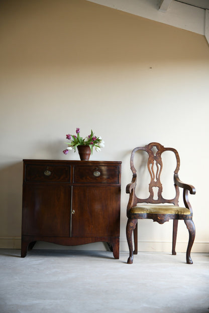 Antique Mahogany Bow Front Cabinet