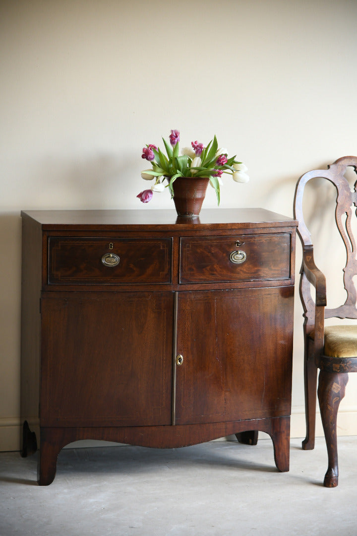 Antique Mahogany Bow Front Cabinet