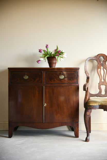 Antique Mahogany Bow Front Cabinet