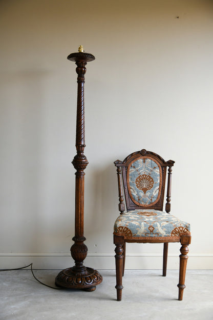 Carved Pine Standard Lamp