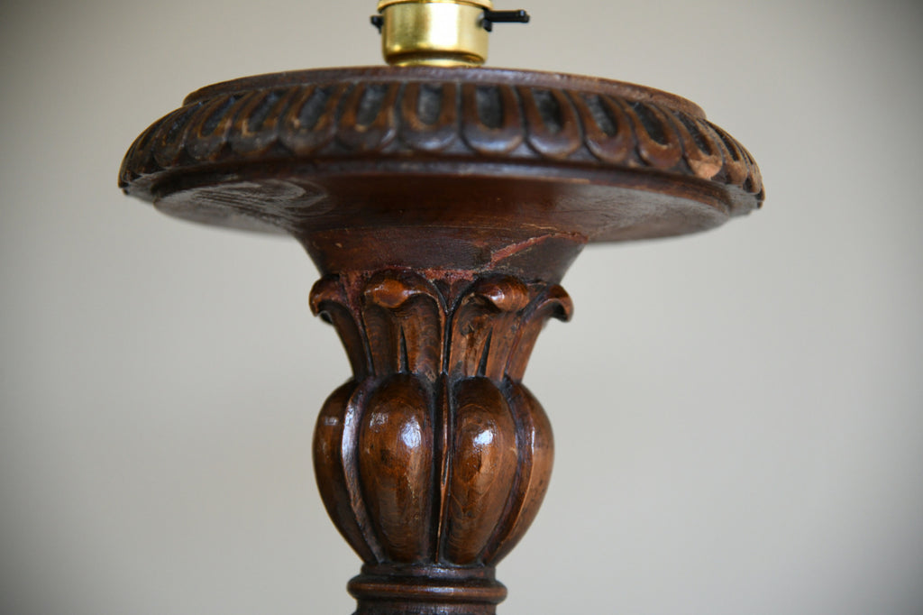 Carved Pine Standard Lamp