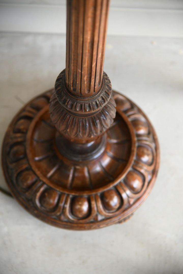 Carved Pine Standard Lamp