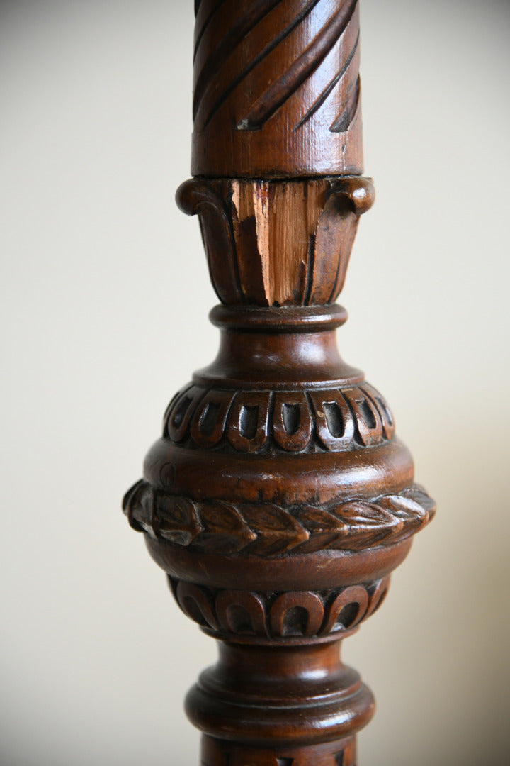 Carved Pine Standard Lamp