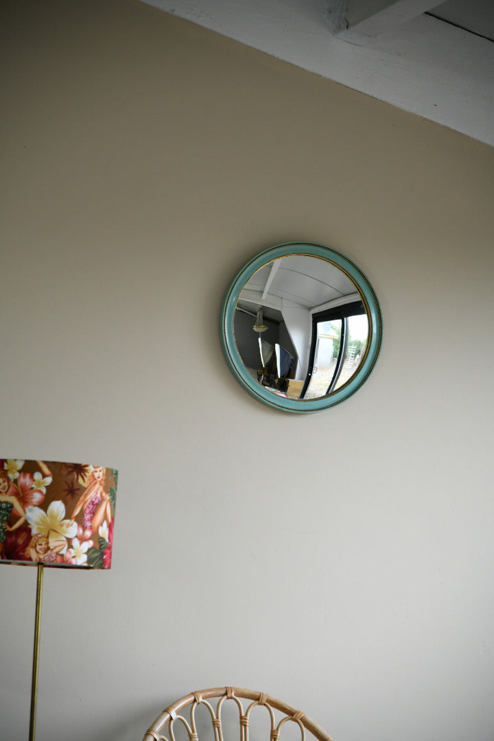 Vintage Turquoise Convex Mirror