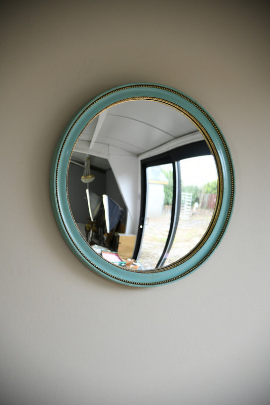 Vintage Turquoise Convex Mirror