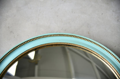 Vintage Turquoise Convex Mirror