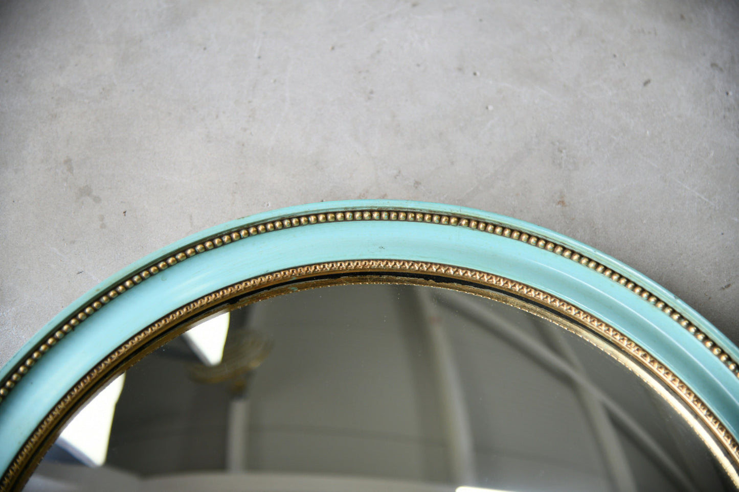 Vintage Turquoise Convex Mirror