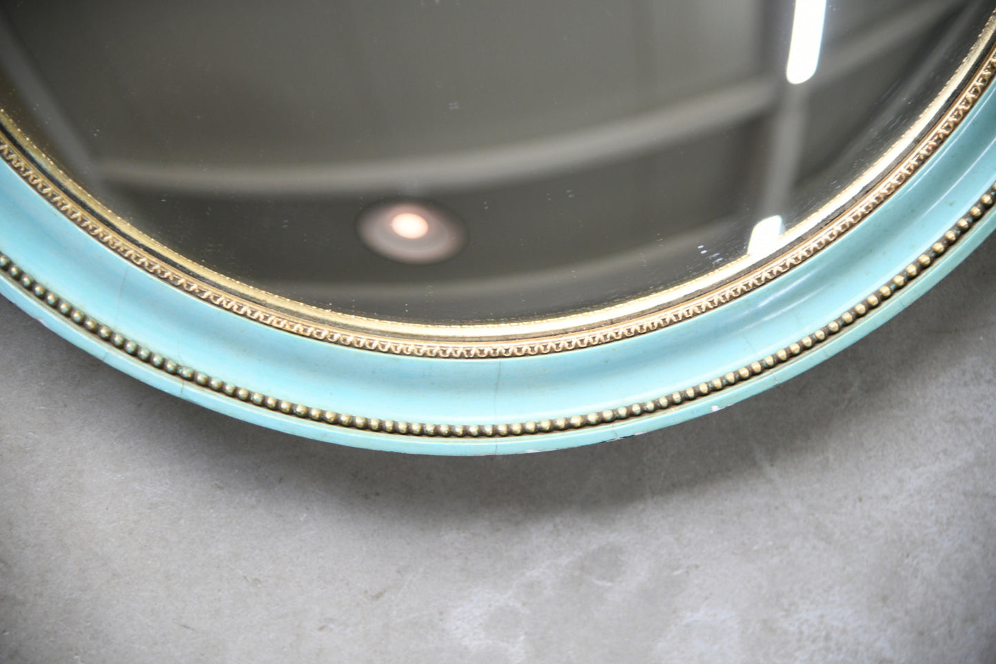 Vintage Turquoise Convex Mirror