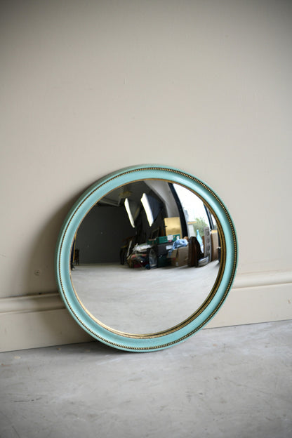 Vintage Turquoise Convex Mirror