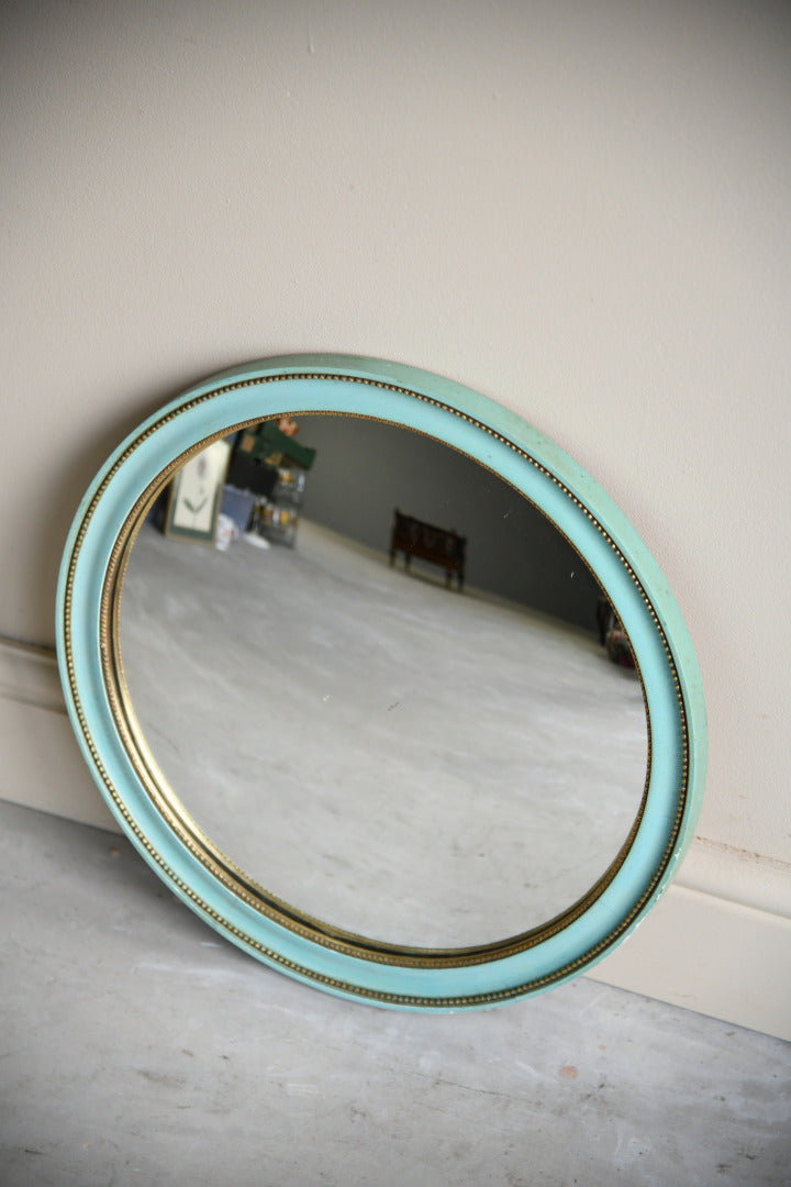 Vintage Turquoise Convex Mirror