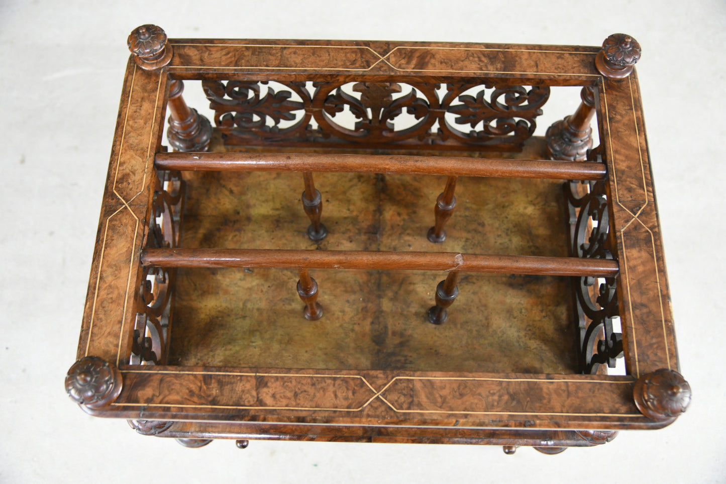 Antique Victorian Walnut Canterbury