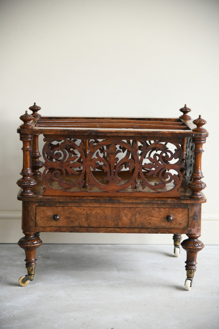 Antique Victorian Walnut Canterbury