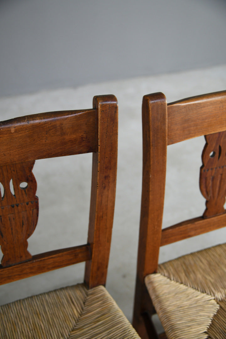 Set 4 Rustic French Kitchen Chairs