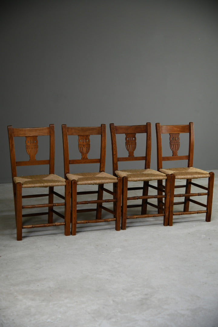 Set 4 Rustic French Kitchen Chairs