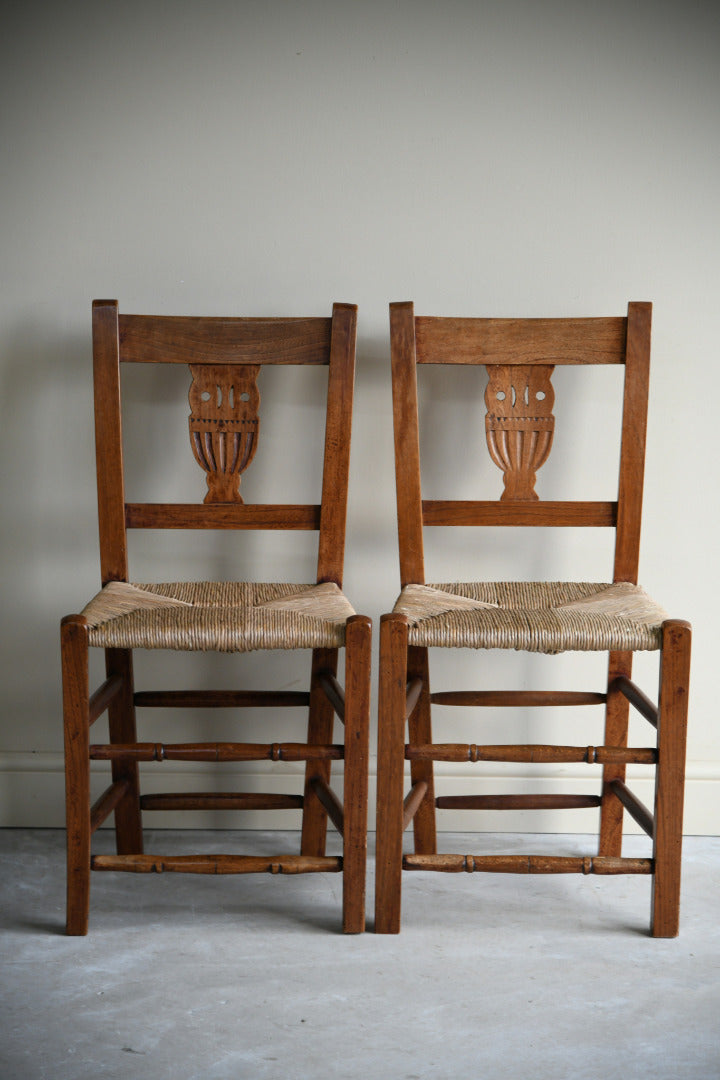 Set 4 Rustic French Kitchen Chairs