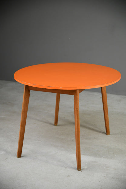 Retro Orange Formica Dining Kitchen Table