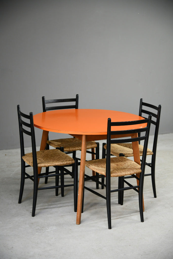 Retro Orange Formica Dining Kitchen Table