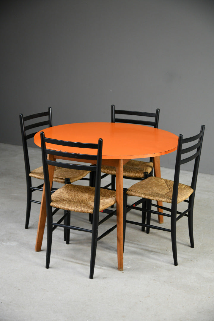 Retro Orange Formica Dining Kitchen Table