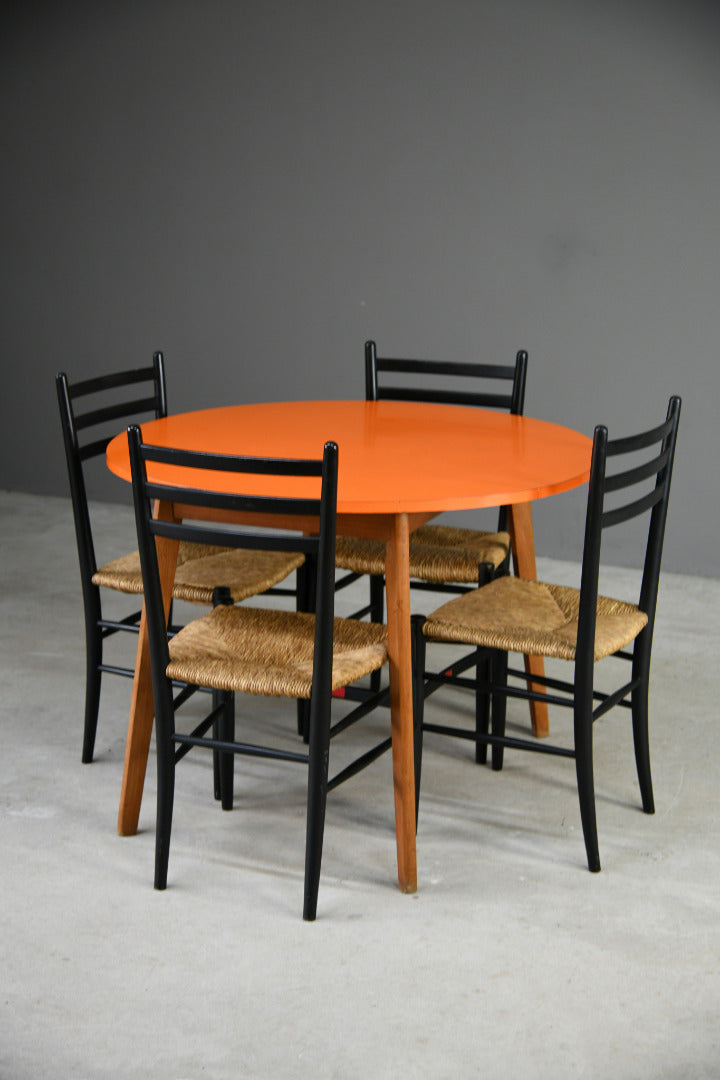 Retro Orange Formica Dining Kitchen Table