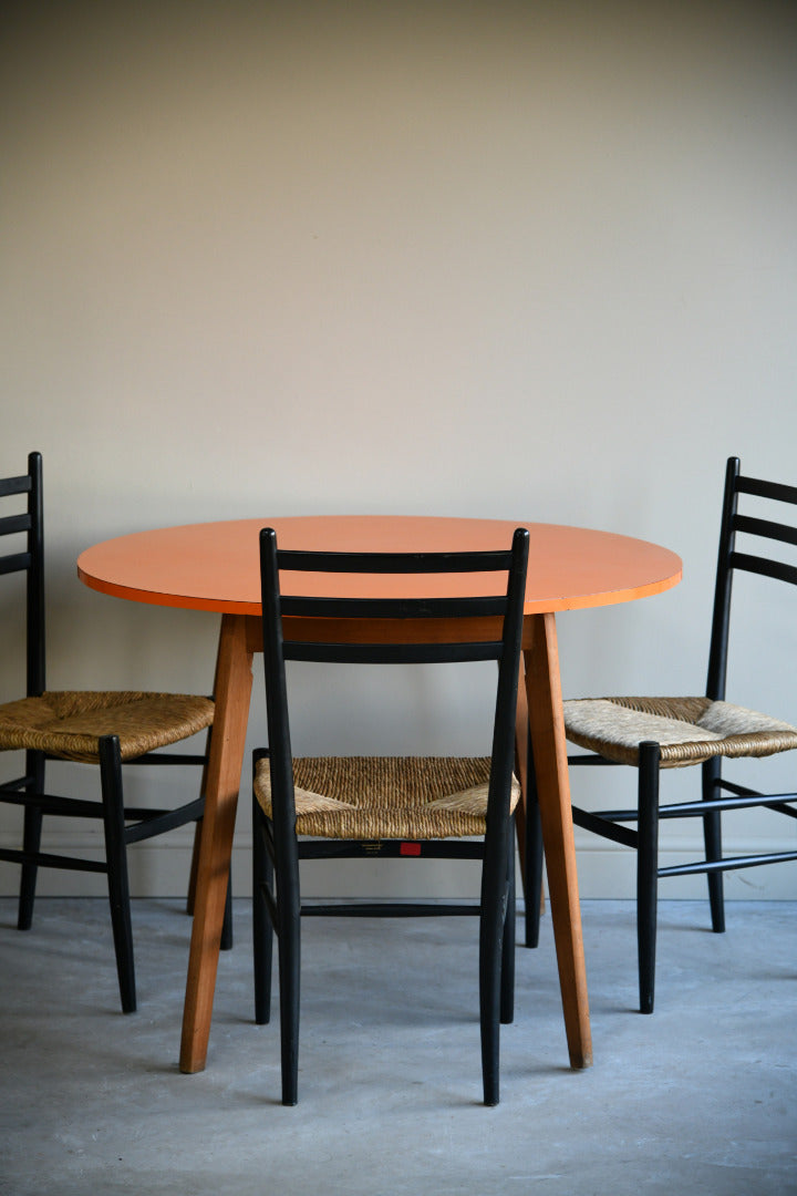 Retro Orange Formica Dining Kitchen Table