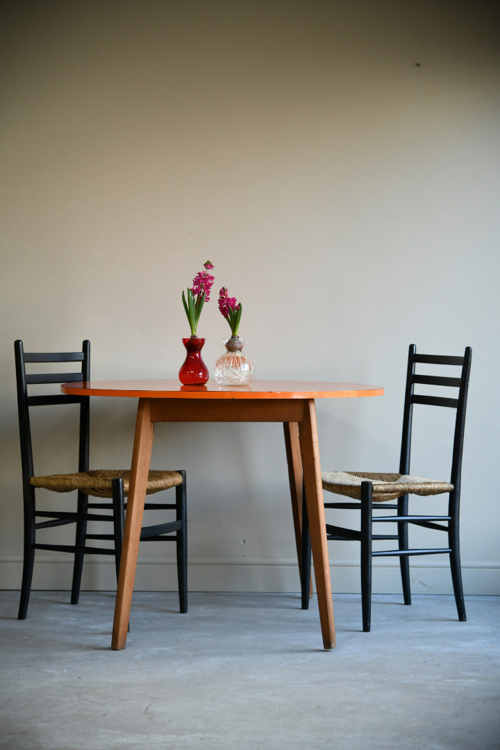 Retro Orange Formica Dining Kitchen Table