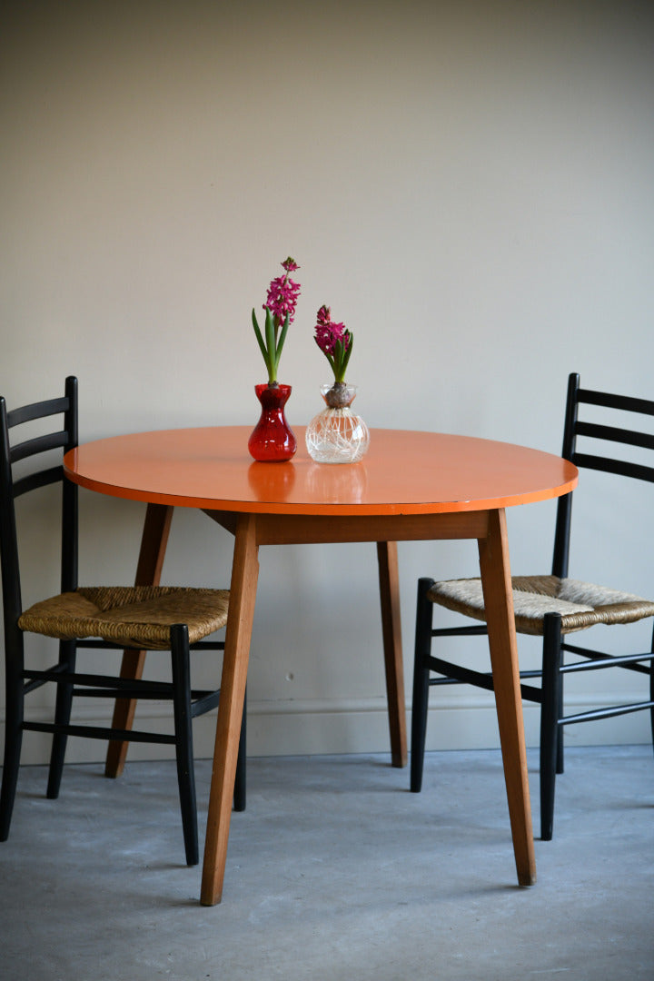 Retro Orange Formica Dining Kitchen Table