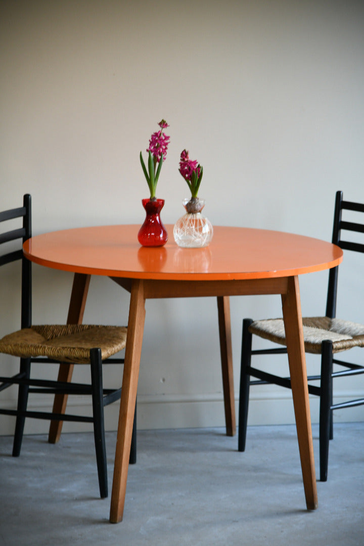 Retro Orange Formica Dining Kitchen Table