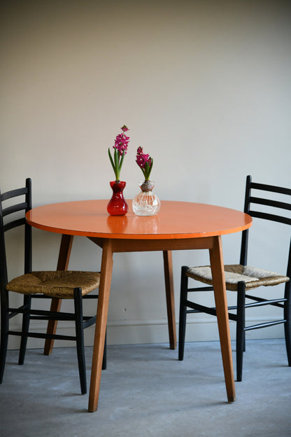 Retro Orange Formica Dining Kitchen Table