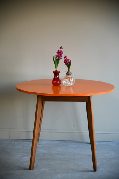 Retro Orange Formica Dining Kitchen Table