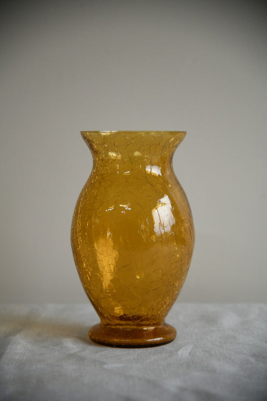 Amber Crackle Vase
