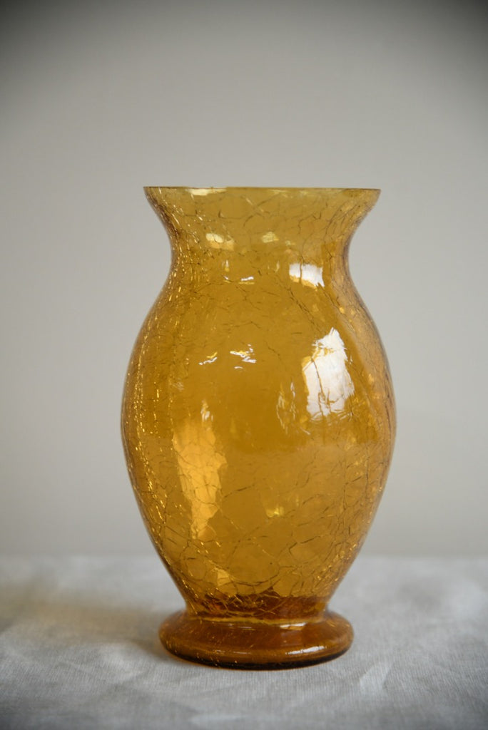 Amber Crackle Vase