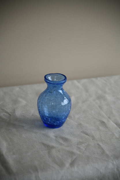 Blue Crackle Glass Vase