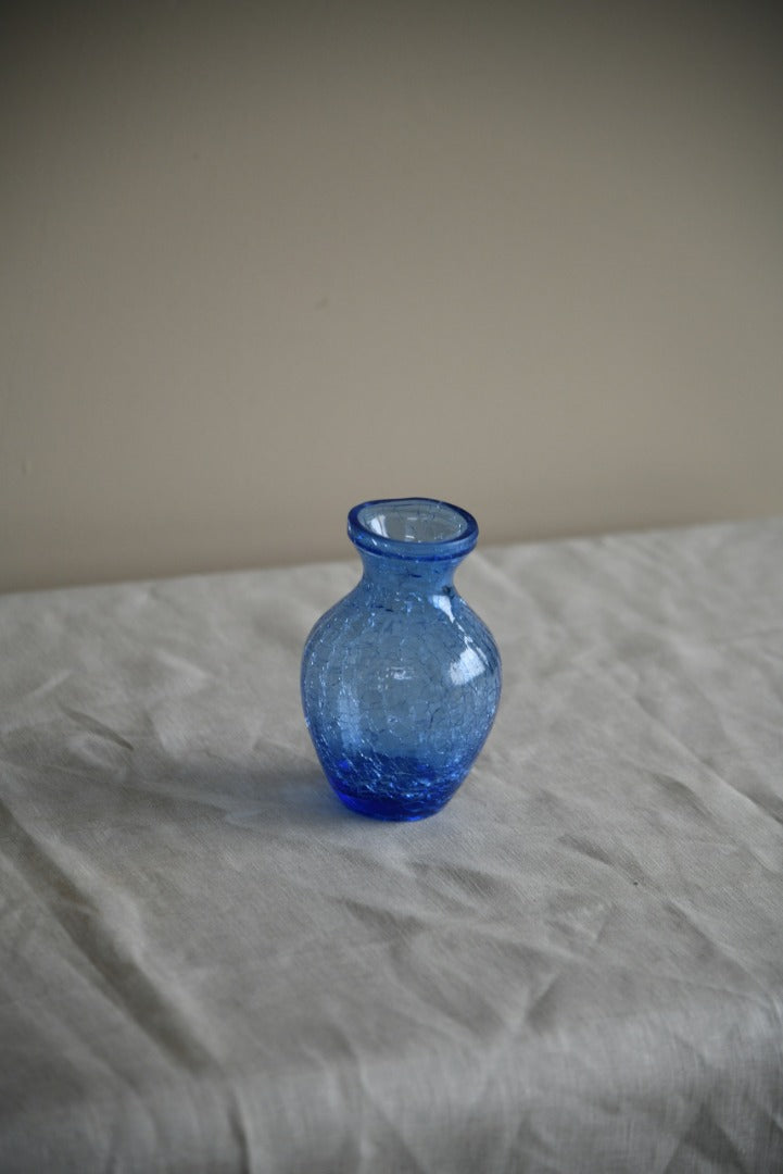 Blue Crackle Glass Vase